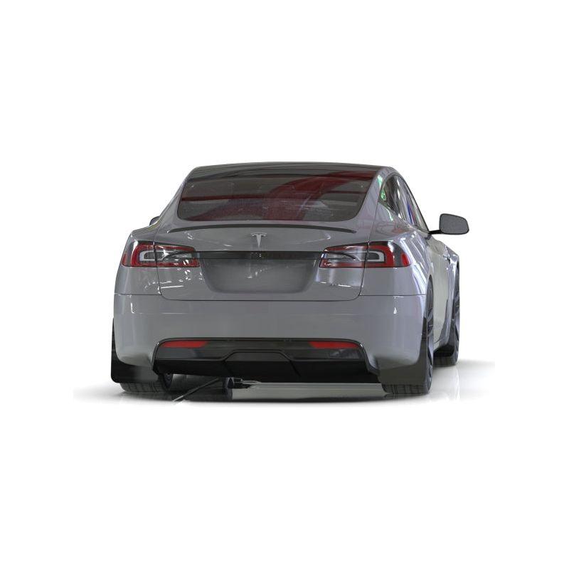 Rally Armor MF101-UR-BLK-RD - RALMF101-UR-BLK-RD - Rally Armor 21-25 Tesla Model S / S Plaid Black UR Mud Flap w/Red Logo - Shipped in Europe - Tuningsupply.com