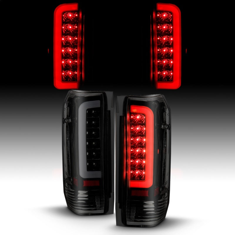 ANZO 311351 - ANZ311351 - ANZO 1987-1996 Ford F-150 LED Taillights Black Housing Smoke Lens (Pair) - Shipped in Europe - Tuningsupply.com