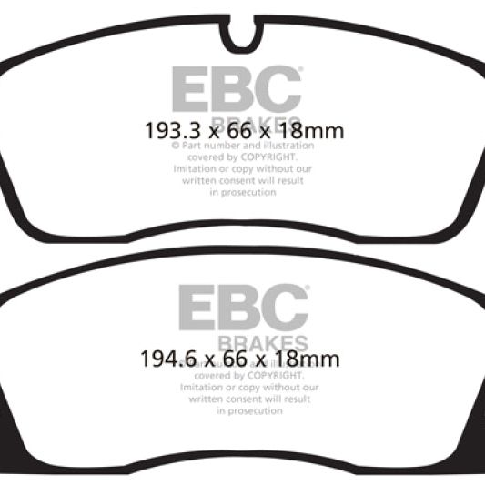 EBC DP61871 - EBCDP61871 - EBC 11+ Dodge Durango 3.6 Greenstuff Front Brake Pads - Shipped in Europe - Tuningsupply.com