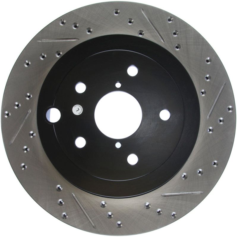 Stoptech 127.47030L - STO127.47030L - StopTech 08+ Subaru STI (Will Not Fit 05-07) Slotted & Drilled Sport Brake Rotor - Shipped in Europe - Tuningsupply.com