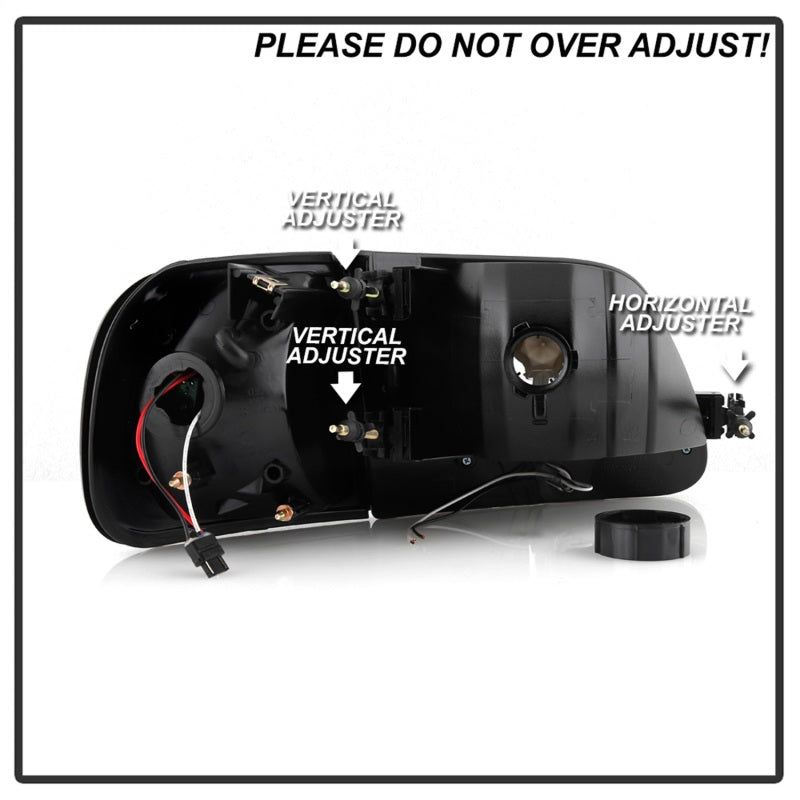 SPYDER 5014184 - SPY5014184 - xTune Ford F150 97-03 Crystal Headlights w/ Clear LED Corners Black HD-ON-FF15097-LED-SET-BK - Shipped in Europe - Tuningsupply.com