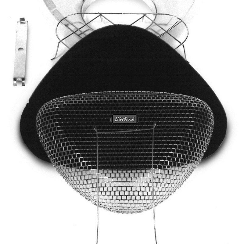 Edelbrock 1002 - EDE1002 - Edelbrock Air Cleaner Pro-Flo 1000 Series Triangular Steel Top 11 375In X 8 375In X 3In Chrome - Shipped in Europe - Tuningsupply.com