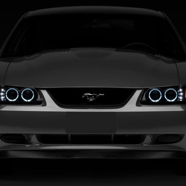Raxiom 49113 - RAX49113 - Raxiom 99-04 Ford Mustang Dual LED Halo Projector Headlights- Black Housing (Smoked Lens) - Shipped in Europe - Tuningsupply.com