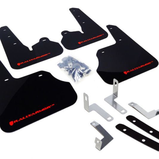 Rally Armor MF22-UR-BLK/RD - RALMF22-UR-BLK/RD - Rally Armor 12-16 Subaru Impreza 4D/5D Black UR Mud Flap w/Red Logo - Shipped in Europe - Tuningsupply.com