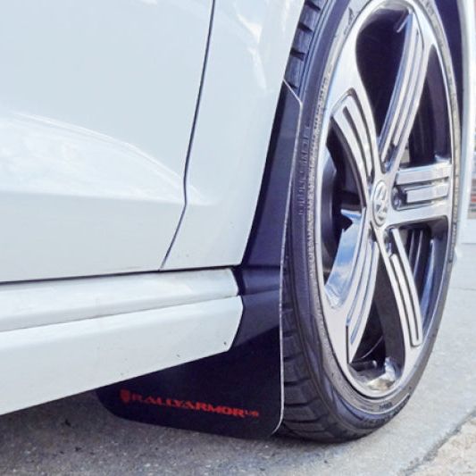 Rally Armor MF40-UR-BLK/BL - RALMF40-UR-BLK/BL - Rally Armor 15-17.5 MKVII VW Golf R Black UR Mud Flap w/Blue Logo - Shipped in Europe - Tuningsupply.com
