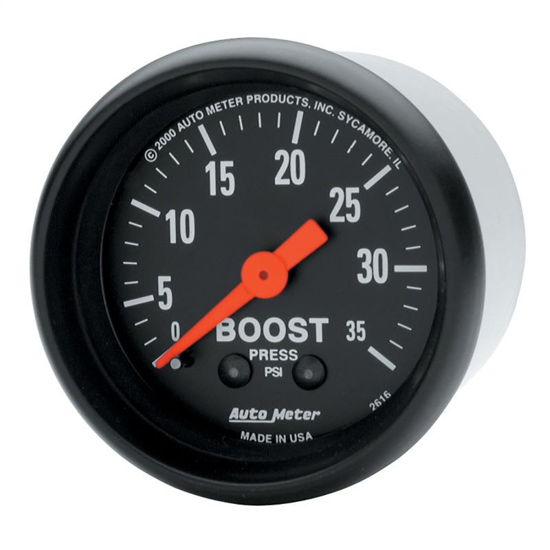 AutoMeter 2616 - ATM2616 - Autometer Z Series 52mm 0-35 PSI Mechanical Boost Gauge - Shipped in Europe - Tuningsupply.com