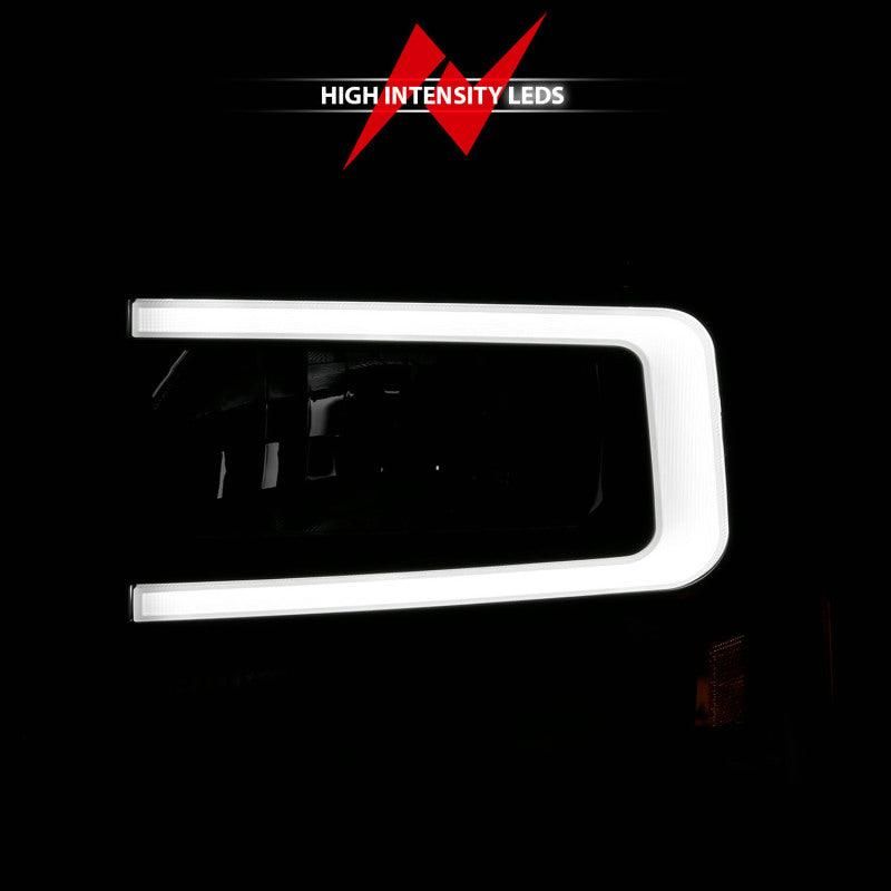 ANZO 111549 - ANZ111549 - ANZO 99-04 Ford F250/F350/F450/Excursion (excl. 99) Crystal Headlights - w/ Light Bar Black Housing - Shipped in Europe - Tuningsupply.com