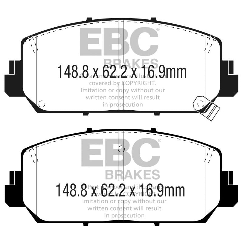 EBC DP43049R - EBCDP43049R - EBC 16+ Acura ILX 2.4 Yellowstuff Front Brake Pads - Shipped in Europe - Tuningsupply.com