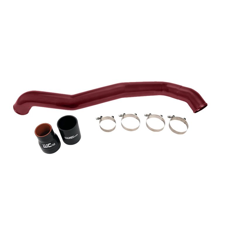 Wehrli 11-16 Chevrolet 6.6L LML Duramax Driver Side 3in Intercooler Pipe - WCFab Red-Intercooler Pipe Kits-Wehrli-WCFWCF100353-RED-SMINKpower Performance Parts