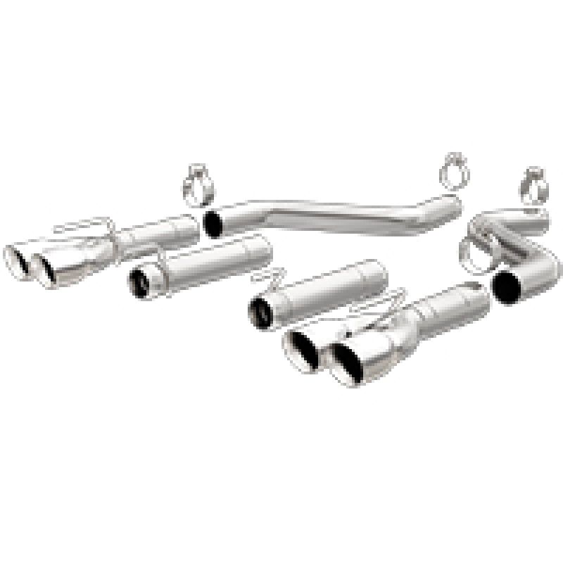 MagnaFlow Axle-Back, SS, 3in, Quad Split Rear 3.5 Tips 2015 Dodge Challenger incl SRT Hellcat-tuningsupply.com