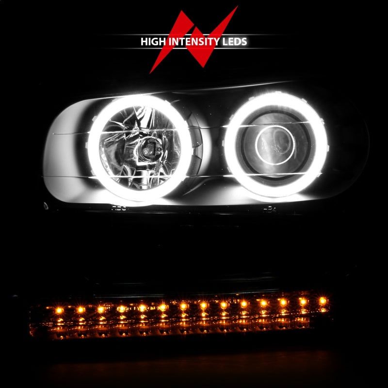 ANZO 2002-2009 Chevrolet Trailblazer Projector Headlights w/ Halo Black-tuningsupply.com