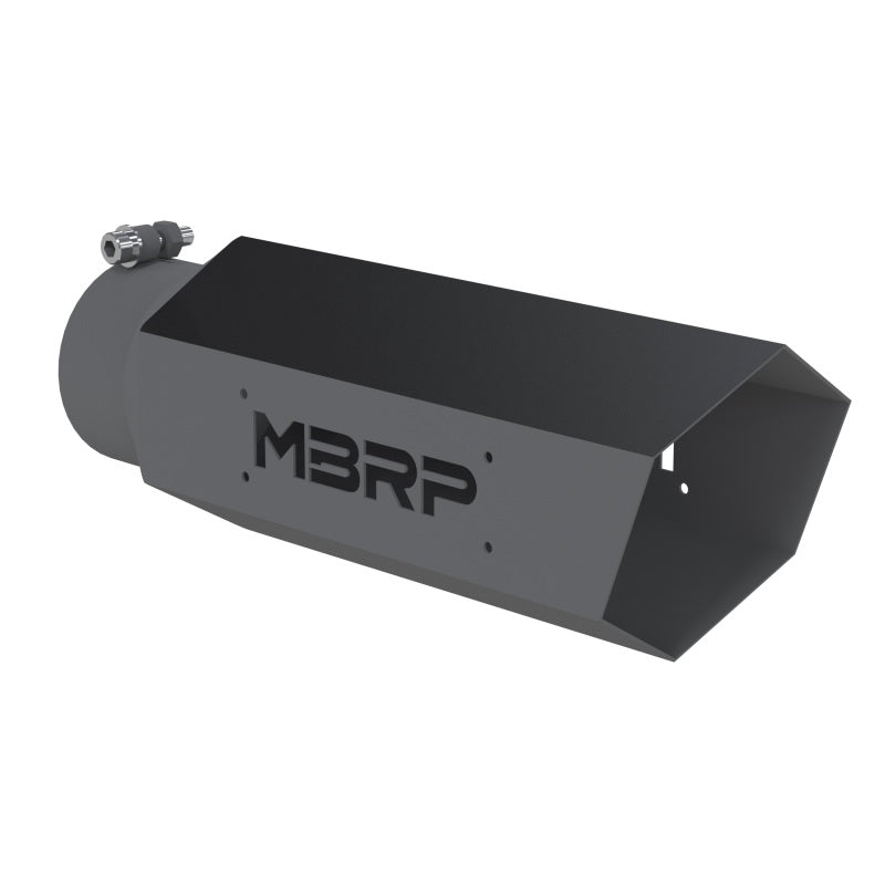 MBRP Universal Hex Tip 4in Inlet 16in Length w/o Logo - Black Coated-tuningsupply.com