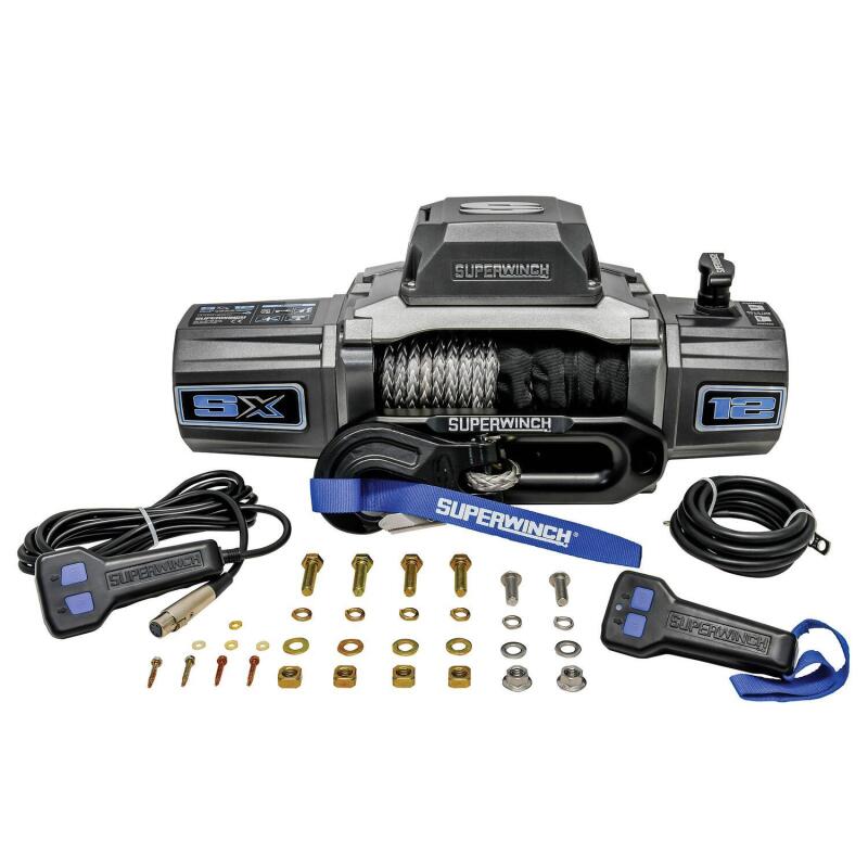 

Superwinch  - SUW1712201 - Superwinch 12000 LBS 12V DC 3/8in x 80ft Synthetic Rope SX 12000SR Winch - Graphite - Shipped in Europe - Tuningsupply.com

