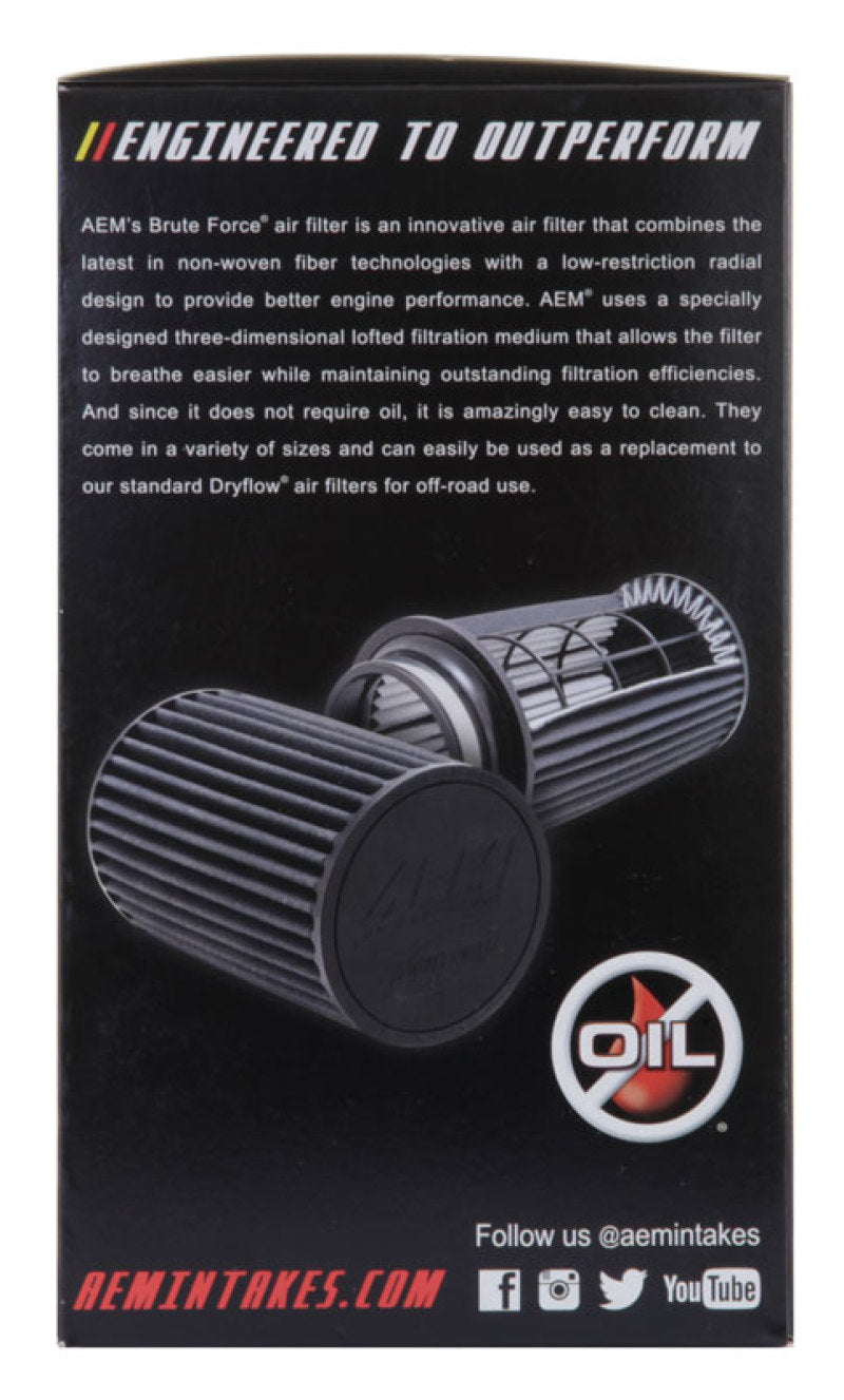 

AEM Induction 21-2047BF - AEM21-2047BF - AEM Dryflow 3.5in. X 7in. Round Tapered Air Filter - Shipped in Europe - Tuningsupply.com

