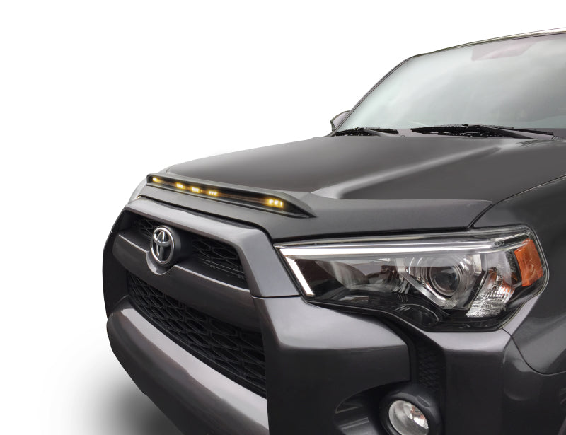 AVS 10-22 Toyota 4Runner Aeroskin Low Profile Hood Shield w/ Lights - Black-tuningsupply.com