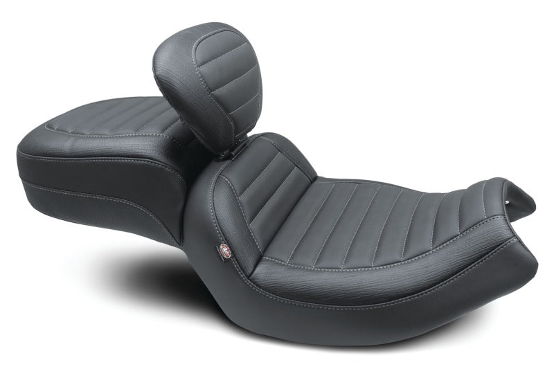 Mustang 20-22 Indian Challenger Standard Touring 1PC Seat w/Driver Backrest - Black-tuningsupply.com