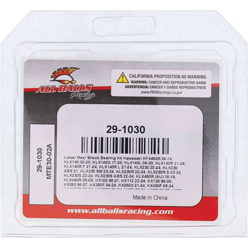 

All Balls Racing 29-1030 - ABR29-1030 - All Balls Racing 23-24 Kawasaki KLX230R S/22-24 KLX230S Rear Shock Bearing Kit - Rear - Shipped in Europe - Tuningsupply.com
