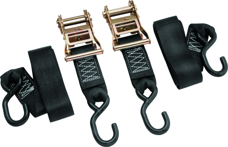 BikeMaster 2x84in Ratchet Tiedown Pair - Black-tuningsupply.com