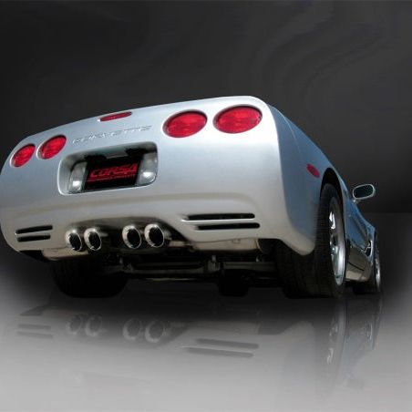 Corsa 1997-2004 Chevrolet Corvette C5 Z06 5.7L V8 Polished Sport Axle-Back Exhaust-tuningsupply.com