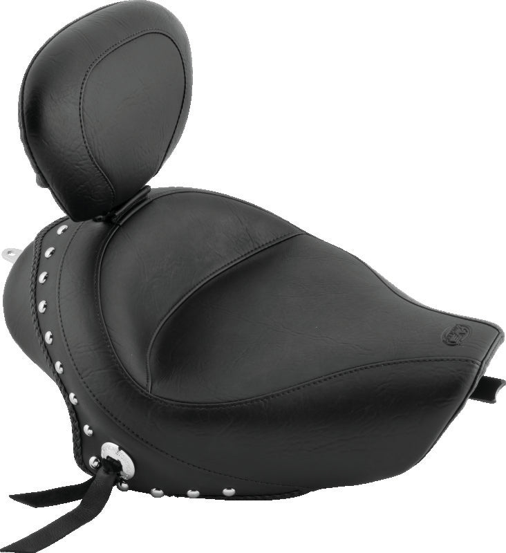 

Mustang Motorcycle 79439 - MMP79439 - Mustang 04-21 Harley Sportster 3.3 Wide Stud Touring Solo Seat w/Driver Backrest - Black - Shipped in Europe - Tuningsupply.com
