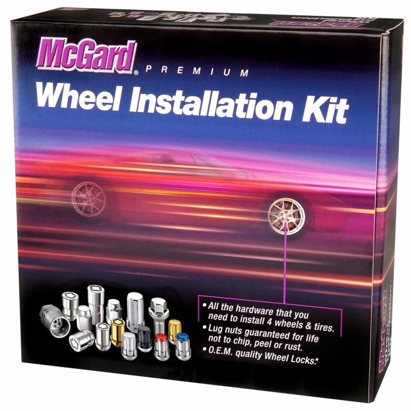 McGard 5 Lug Hex Install Kit w/Locks (Cone Seat Nut / Bulge) M12X1.5 / 3/4 Hex / 1.45in L - Chrome-tuningsupply.com