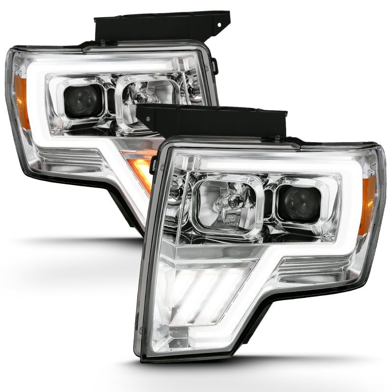 ANZO 2009-2013 Ford F-150 Projector Light Bar G4 Switchback H.L. Chrome Amber-tuningsupply.com