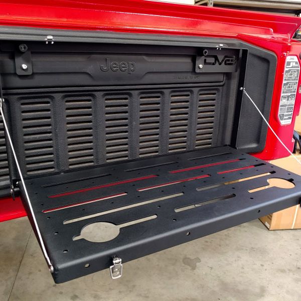 DV8 Jeep JL Tailgate Mounted Table (Trail Table) - Black-tuningsupply.com