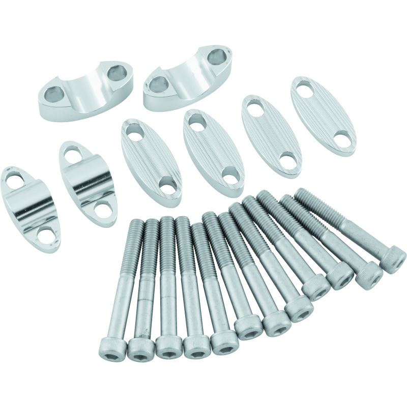 BikeMaster Aluminum Handlebar Risers 7/8in - Silver-tuningsupply.com