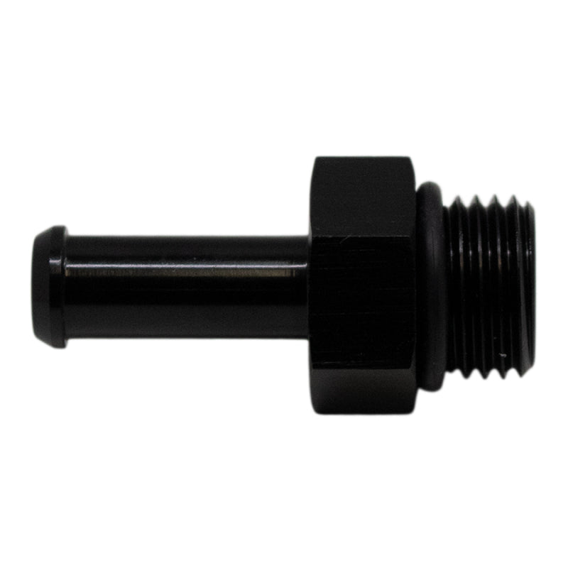 DeatschWerks 6AN ORB Male to 5/16in Male Barb Fitting (Incl O-Ring) - Anodized Matte Black-tuningsupply.com