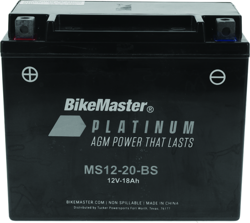 BikeMaster AGM Battery - MS12-20-BS-tuningsupply.com