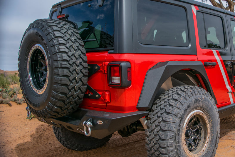 DV8 Offroad 2018+ Jeep Wrangler JL Tailgate Mounted Tire Carrier-tuningsupply.com