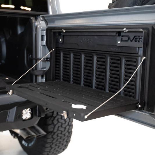 DV8 Jeep JL Tailgate Mounted Table (Trail Table) - Black-tuningsupply.com