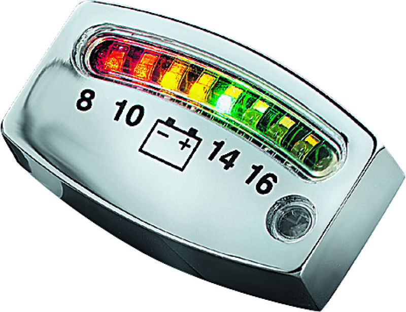 Kuryakyn LED Battery Gauge Universal Chrome-tuningsupply.com