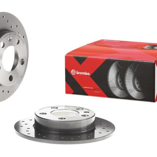 Brembo 02-06 Acura RSX/04-11 Honda Civic/11-15 CR-Z Front Premium Xtra Cross Drilled UV Coated Rotor-tuningsupply.com