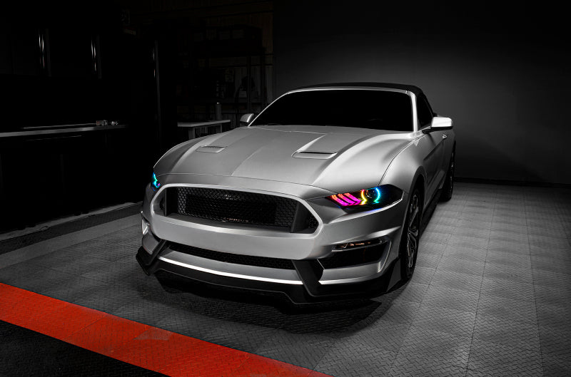 Oracle 18-21 Ford Mustang Dynamic DRL w/ Halo Kit & Sequential Turn Signal - ColorSHIFT SEE WARRANTY-tuningsupply.com