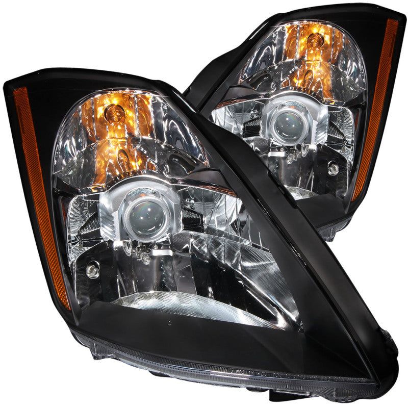 ANZO 2003-2005 Nissan 350Z Crystal Headlights Black-tuningsupply.com