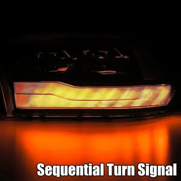 AlphaRex 09-18 Dodge Ram Luxx-Series LED Tail Lights Alpha-Black w/ Activation Light & Seq. Signal-tuningsupply.com