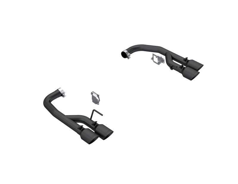 MBRP 2024 Ford Mustang GT 5.0L 2.5in Dual Rear Axle-Black Tips - Black-Coated Aluminized Steel-tuningsupply.com