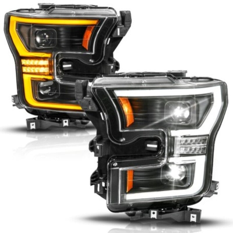 

ANZO 111630A - ANZ111630A - ANZO 15-17 Ford F-150 (Factory Halogen Model ONLY) Full LED Proj Headlights  Init/SeqSig Black- Pair - Shipped in Europe - Tuningsupply.com
