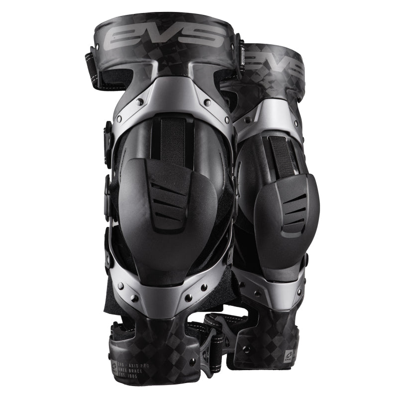 EVS Axis Sport Knee Brace Pair Black/Black/Grey - Large-tuningsupply.com