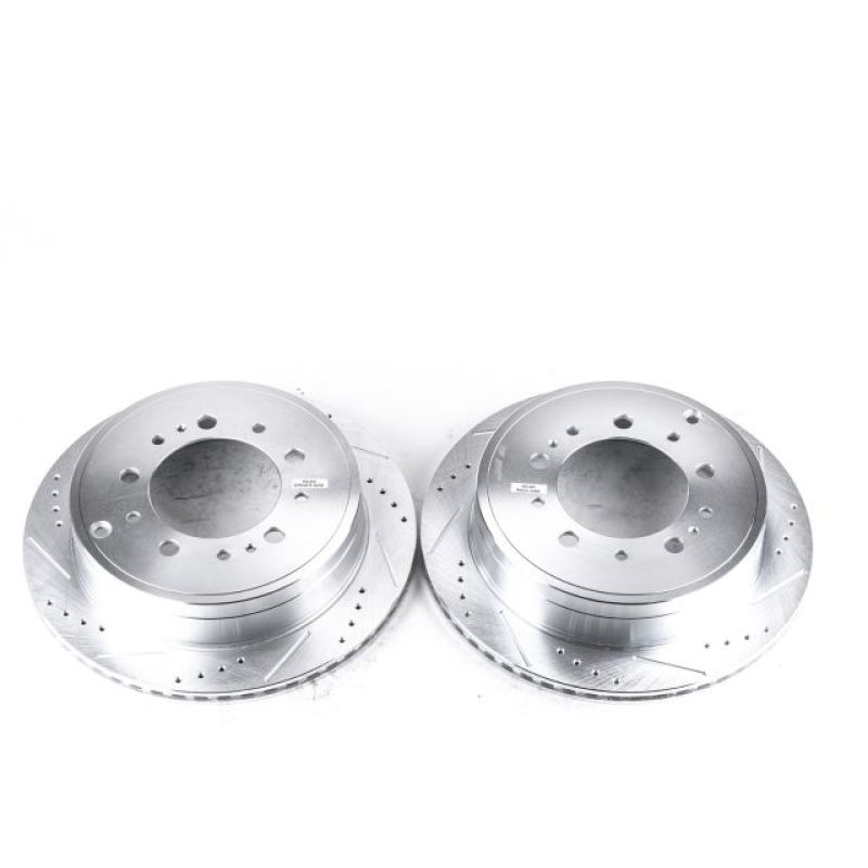 Power Stop 13-21 Toyota Land Cruiser Rear Evolution Drilled & Slotted Rotors - Pair-tuningsupply.com