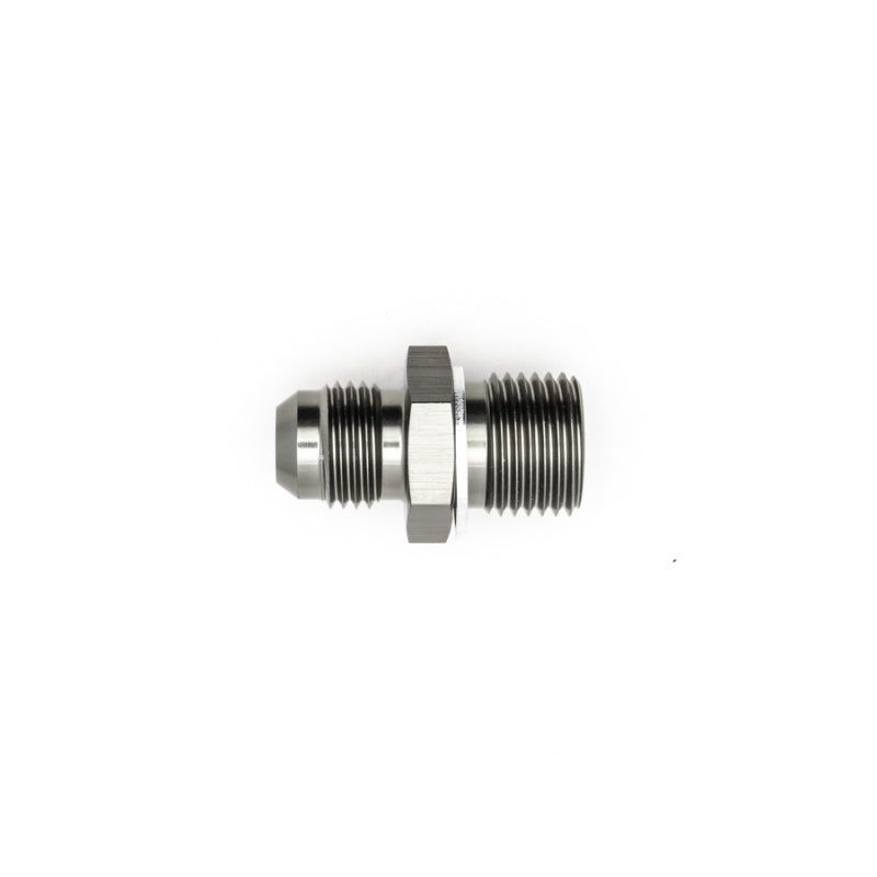 DeatschWerks 6AN Male Flare to M16 X 1.5 Male Metric Adapter (Incl Washer) - Anodized Matte Black-tuningsupply.com