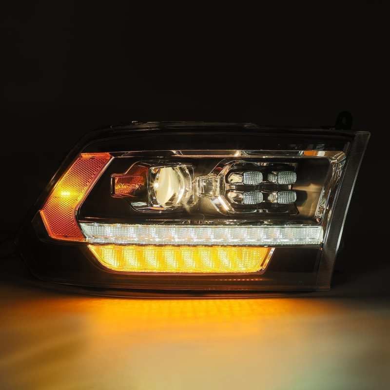 AlphaRex 09-18 Dodge Ram 2500 LUXX LED Proj Headlights Plank Style Black w/Activ Light/DRL-tuningsupply.com