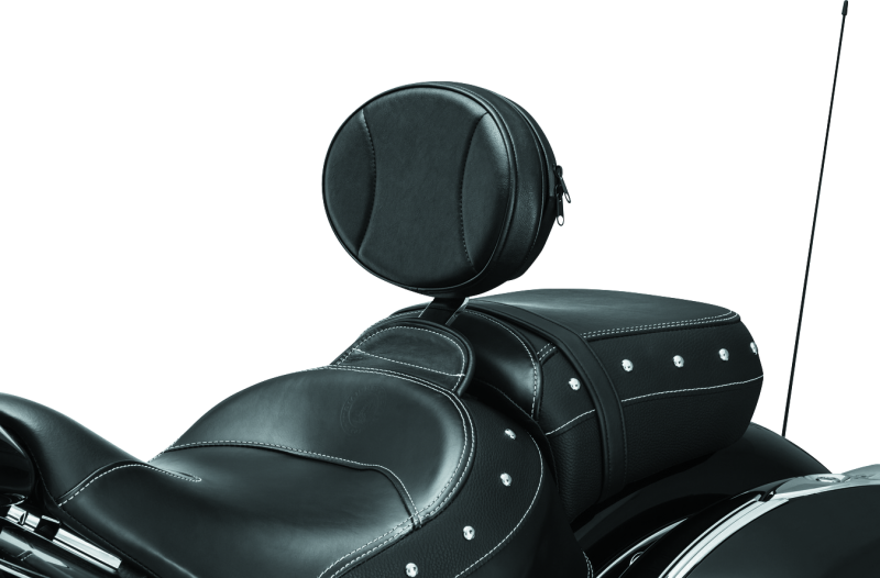 Kuryakyn Plug-N-Go Driver Backrest 14-Up Indian Black Pad, Chrome-tuningsupply.com