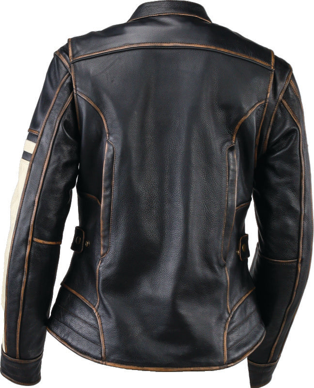 Kuryakyn Leather By River Road Dame Vintage Leather Jacket Black Womens - Small-tuningsupply.com