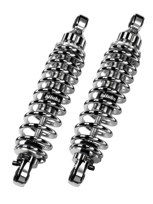 

Bitubo Suspension D0035WME03 - BITD0035WME03 - Bitubo WME0 Twinshocks Adjustable: Spring Preload, Rebound, Length 380mm, Chrome Edition - Shipped in Europe - Tuningsupply.com
