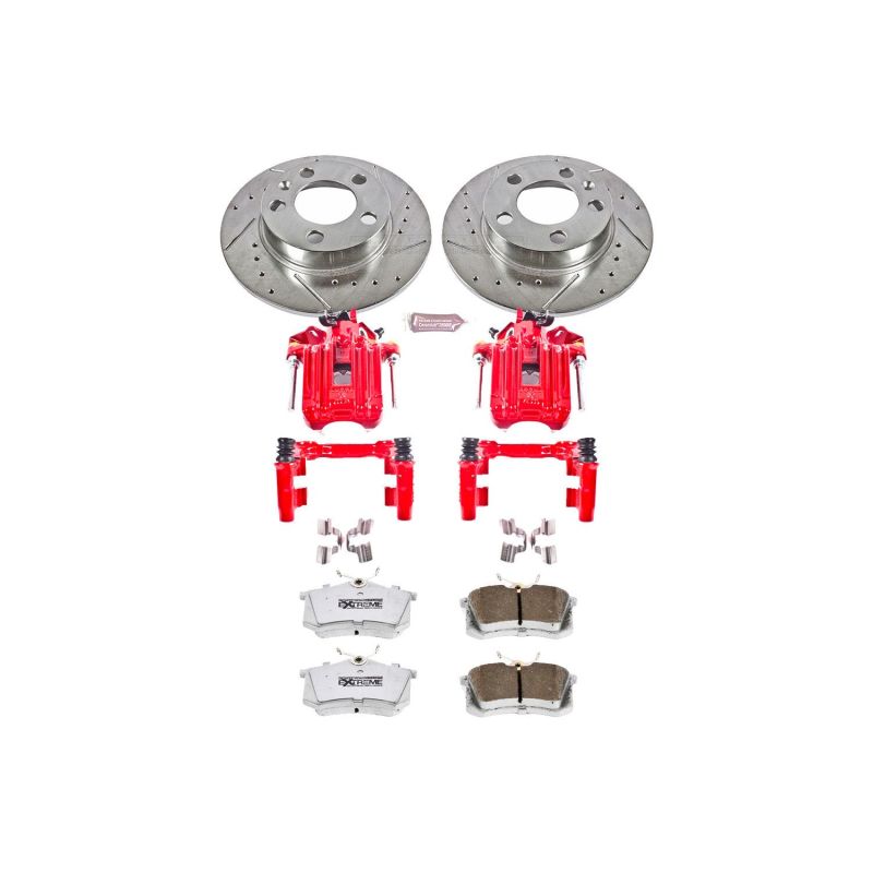 Power Stop 01-05 Volkswagen Jetta Rear Z26 Street Warrior Brake Kit w/Calipers-tuningsupply.com