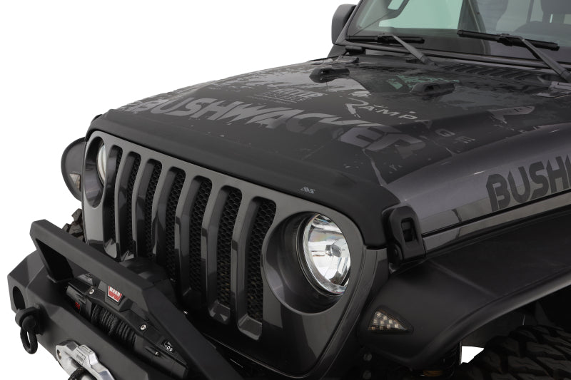 AVS 2018+ Jeep Wrangler (JL) 2dr/4dr Aeroskin II Textured Low Profile Hood Shield - Black-tuningsupply.com