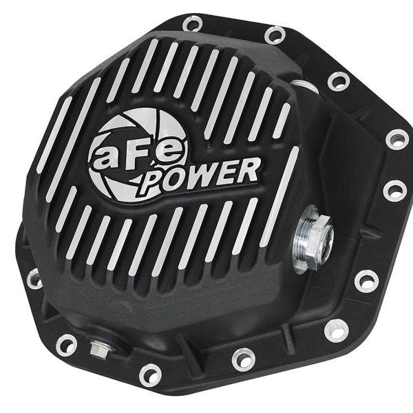 aFe Power Pro Ser Rear Diff Cover Black w/Mach Fins 2017 Ford Diesel Trucks V8-6.7L(td) Dana M275-14-tuningsupply.com