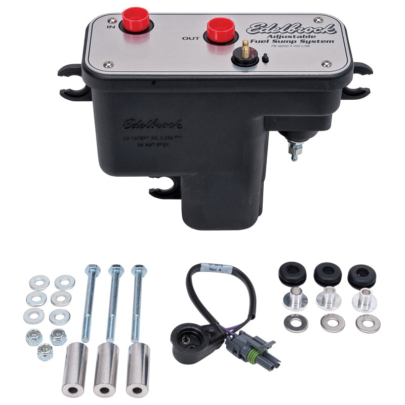 Edelbrock Fuel System Universal Fuel Sump Module Adjustable Fuel Sump Tank Only 255 LPH-tuningsupply.com